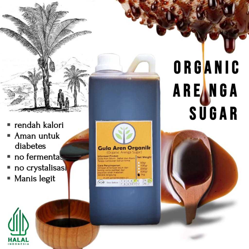 

Gula Aren Cair Organik (1000gr) 1kg - Gula Aren Cair Murni
