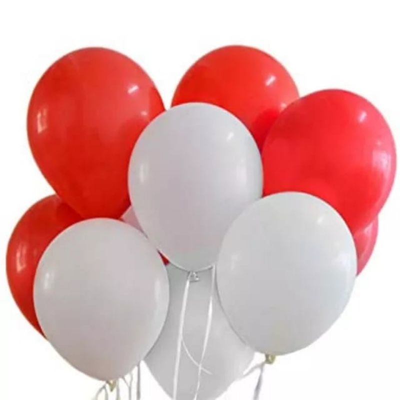 Balon Latex Dirgahayu RI / Latex Merah Putih Polos / Balon Latex Dirgahayu / Balon Latex Merah Putih