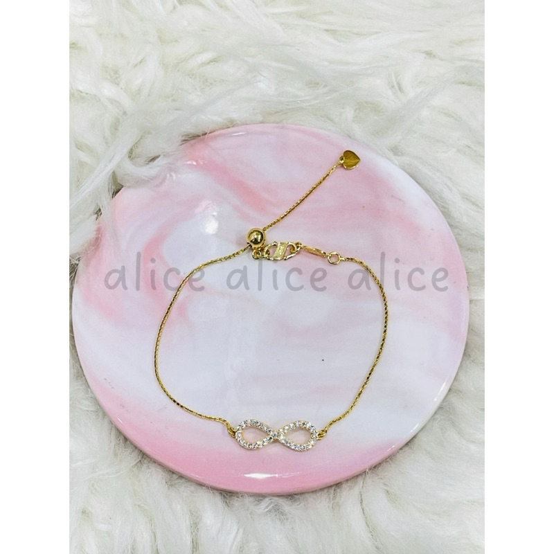 gelang serut infinity AD simple cantik emas asli kadar 875