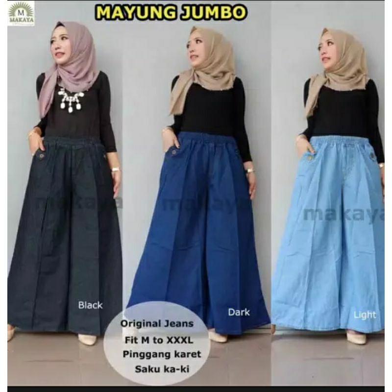 KULOT JEANS JUMBO//KULOT JUMBO MAYUNG//KULOT JEANS PAYUNG/KULOT JEANS/KULOT JEANS WANITA/KULOT JEANS
