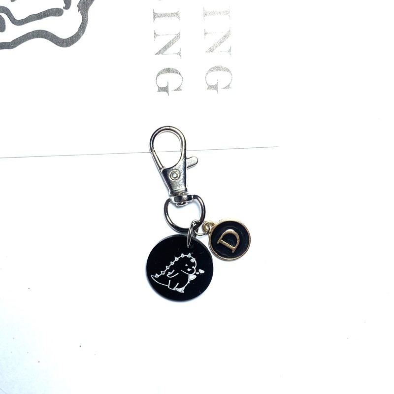 Mono keychain / gantungan dino huruf/ gantungan couple dino V1