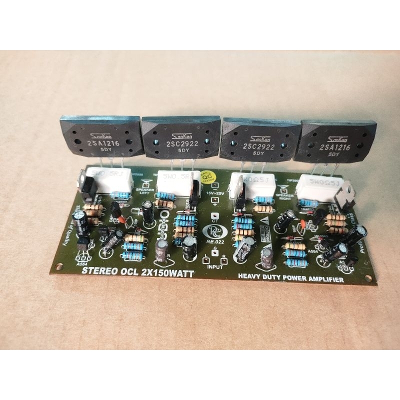 Kit OCL Stereo Final Sanken 2SC2922 2SA1216 5DY 150 Watt Driver TIP4142