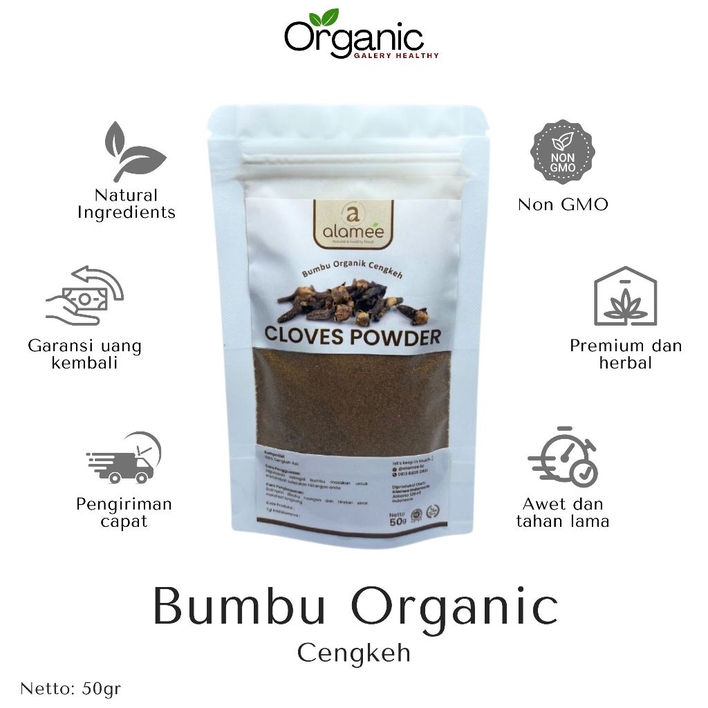 

BUMBU CENGKEH BUBUK CLOVE POWDER HERBAL HEALTHY GROUND SPICE REMPAH MURNI RIMPANG ORGANIK
