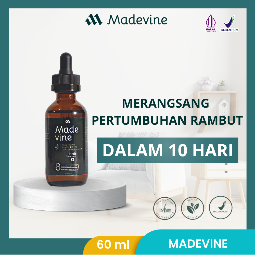 MADEVINE OIL - Serum Alami Rambut Rontok dan Penumbuh Rambut Original