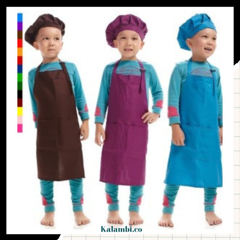 Apron SET DRILL ANAK Apron Memasak Melukis Anak