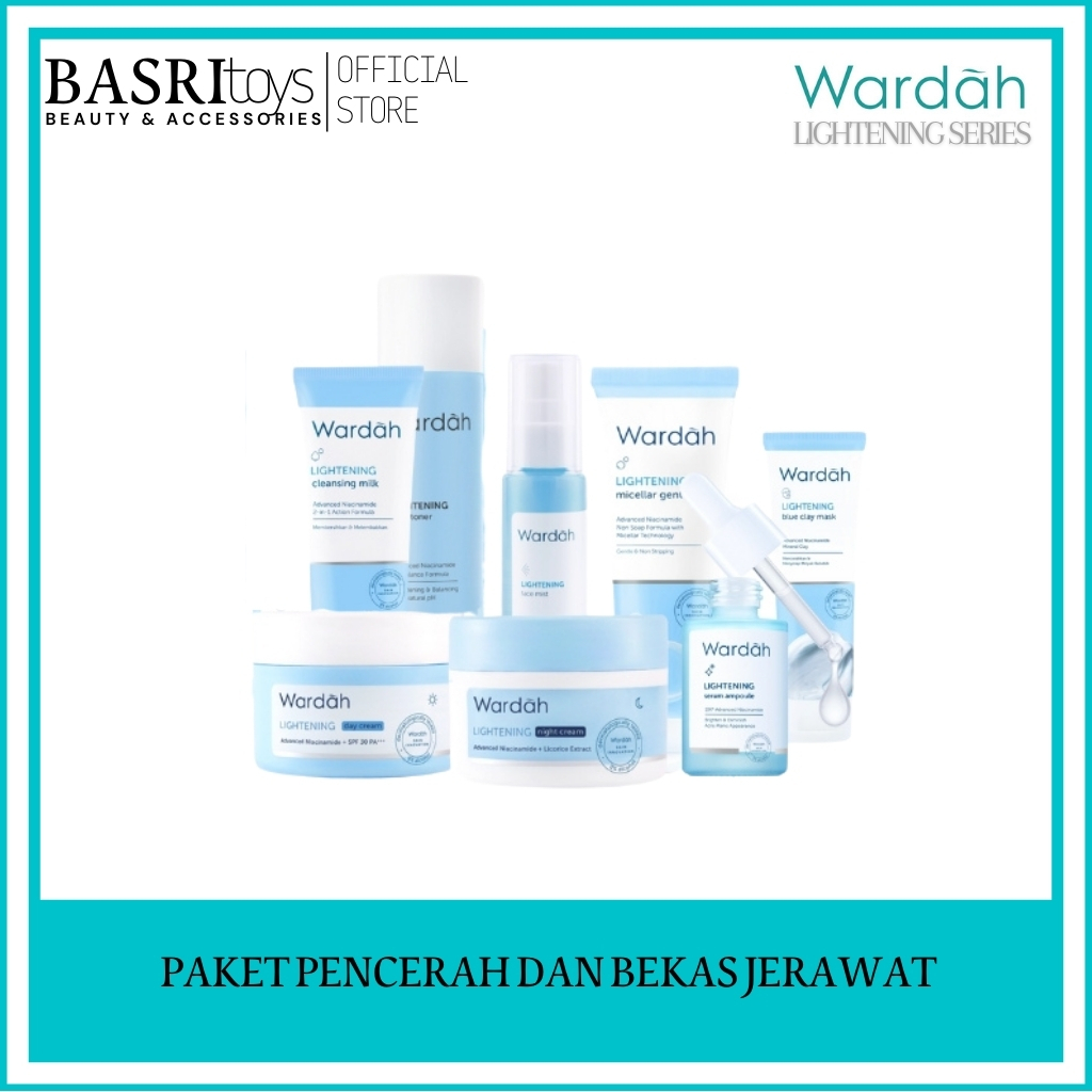 WARDAH Lightening PAKET  skincare pencerah, bekas jerawat