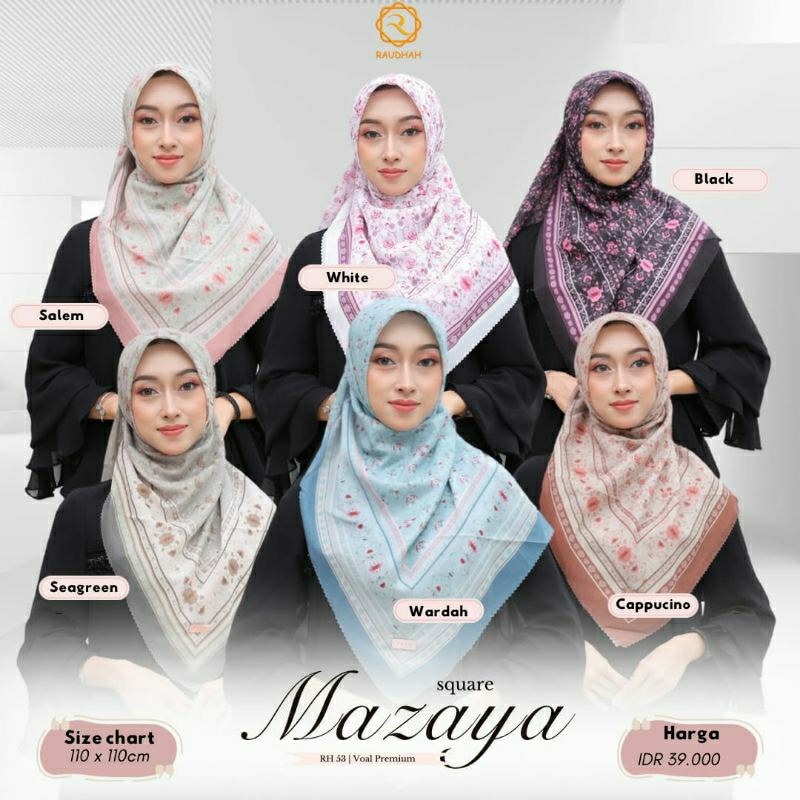 NEW ARRIVAL JILBAB MOTIF SEGIEMPAT MAZAYA SQUARE BY RAUDHAH