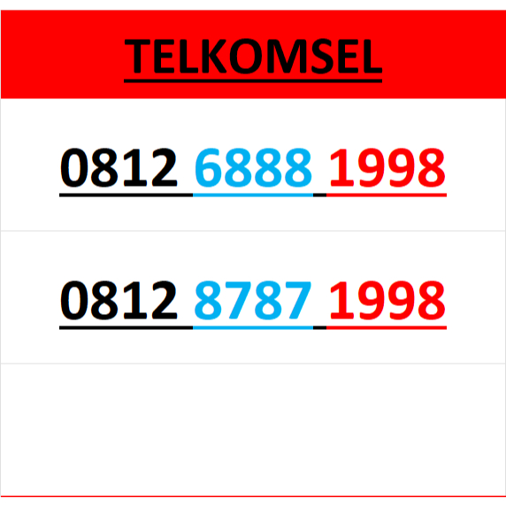 Nomor cantik simpati 4g 5g seri tahun 1998 r1000