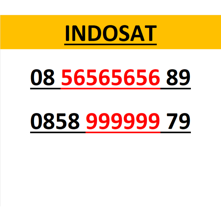 Nomor cantik indosat 4g seri hexa 999999 r8000