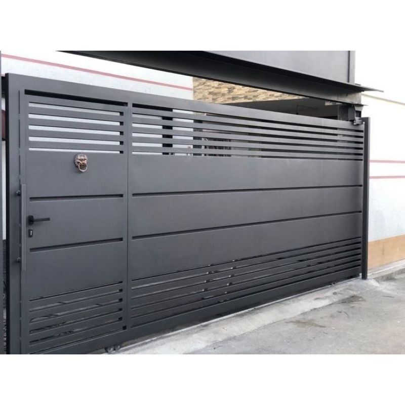 Pagar Pintu Gerbang Bahan Woodplank GRC Minimalis
