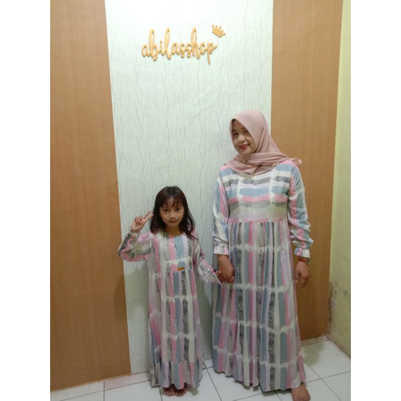 GAMIS Couple Ibu&Anak BAHAN RAYON/GAMIS ABILA Couple MEWAH TERBARU TERMURAH#Abilasshop