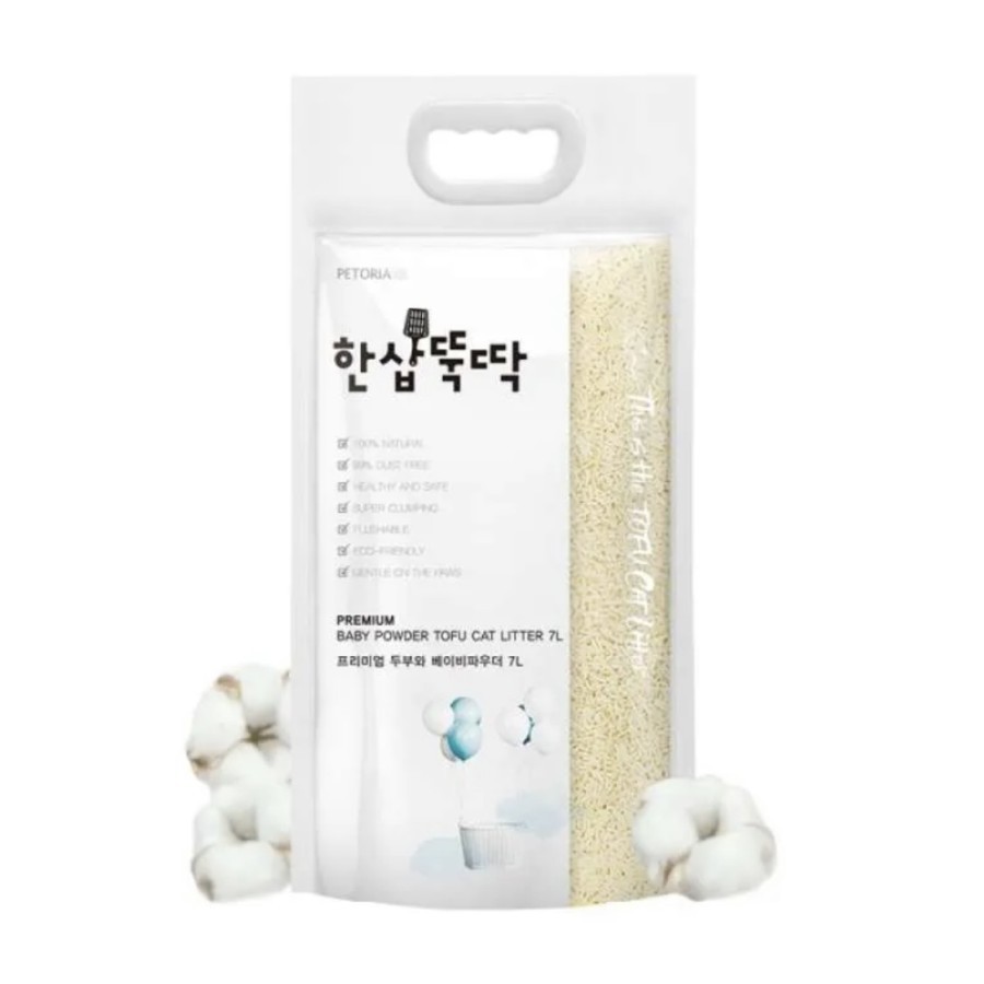 PETORIA TOFU CAT LITTER BABY POWDER JUMBO PACK 4.9KG -ORIGINAL PACK 7L