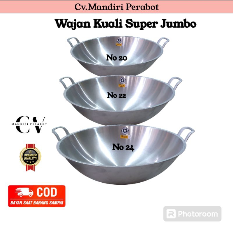 Wajan Katel Ceper No.24 No.22 No.20 Penggorengan jumbo Alumunium cor Tebal