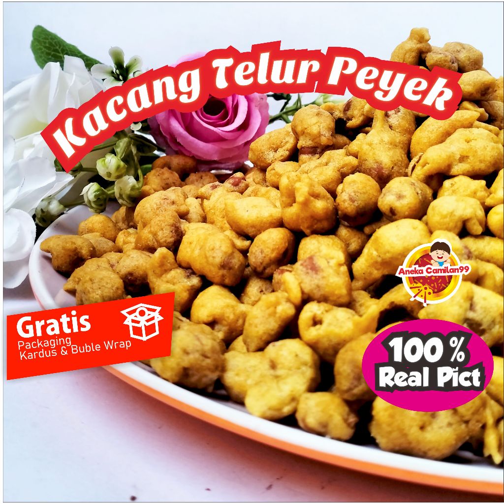 

Kacang Telur Peyek Goreng Tepung Gurih 250gr