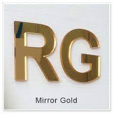 Huruf akrilik Mirrror Gold, Rose, Silver