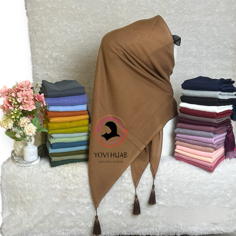 Hijab SegiEmpat Paris Jadul Premium Tasel // Jilbab Segi Empat Tasel Paris Jadul // Kerudung Paris