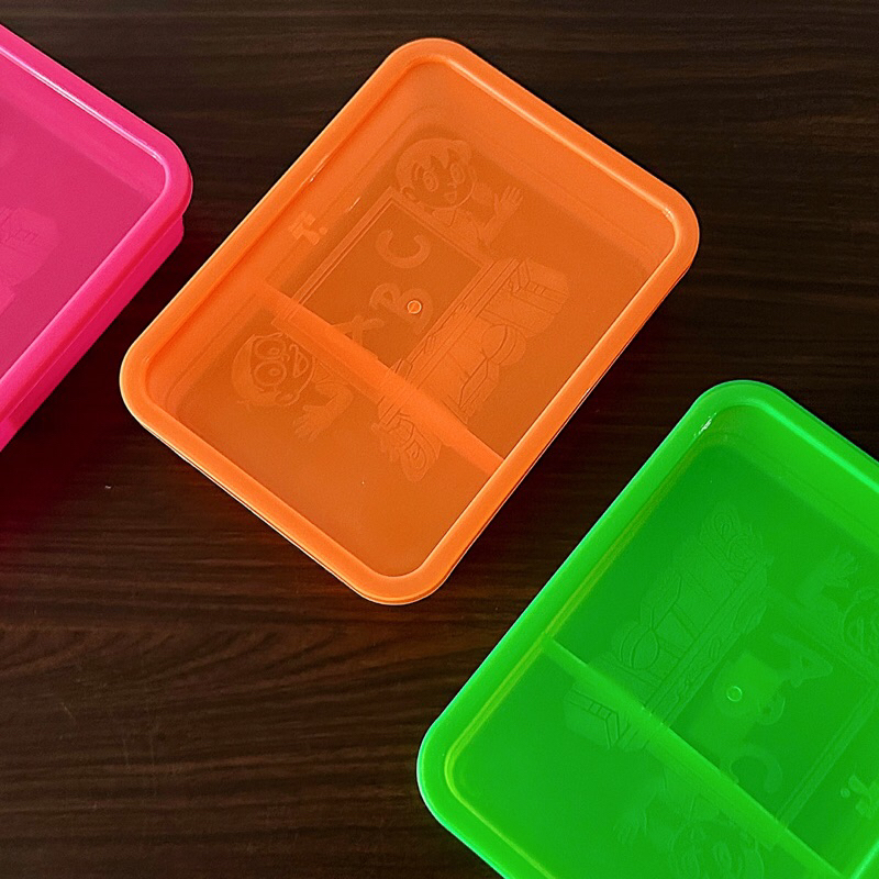 kotak makan transparan nobita | kotak bekal plastik lucu warna warni | tempat bekal tempat makan bag