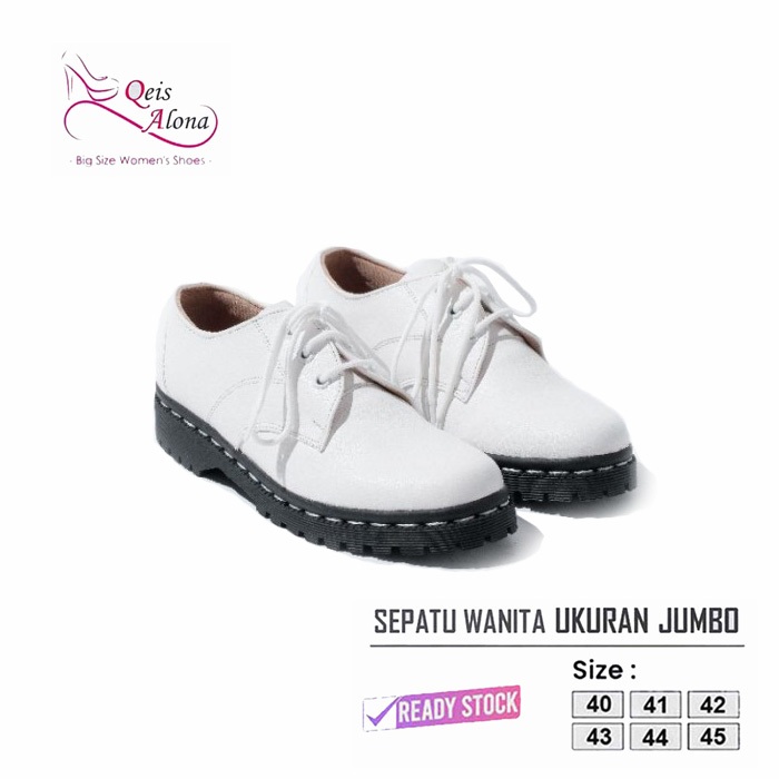 Qeis Alona | Sepatu Oxford Wanita Big Size | Docmart Original Kasual Model Tali | Big Size