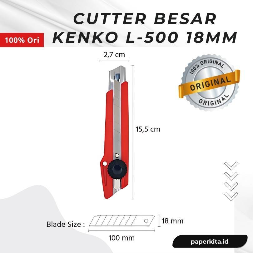 

Cutter Kenko L-500 Kater Besar Pemotong Kertas Panjang Satuan Ecer - Pisau Tajam