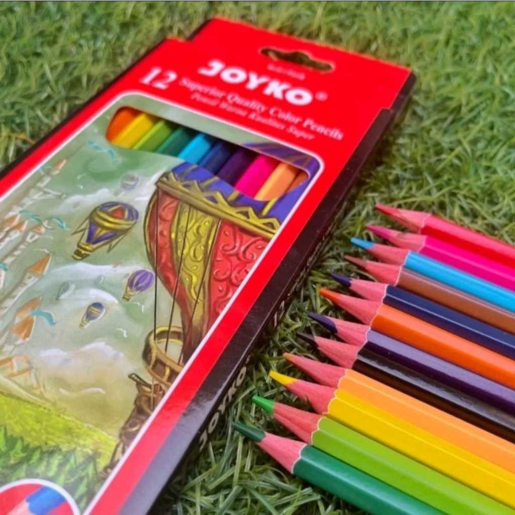 

Pensil Warna Panjang Joyko 1Set isi 12 Warna/ Pensil Gambar Joyko isi 12 Warna/ Pencils Hexagonal Grip Superior Quality Joyko CP-100