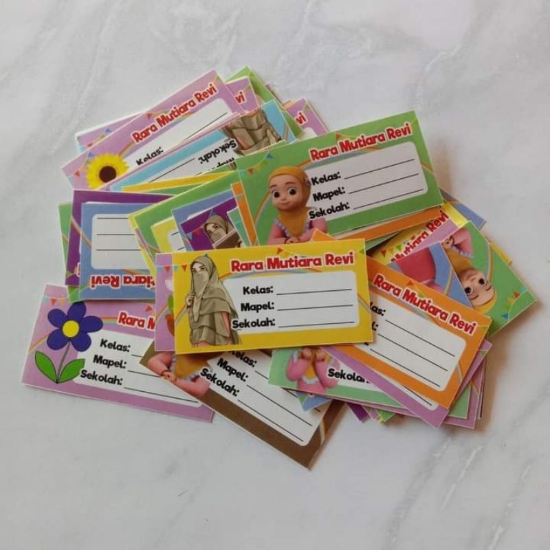 

stiker label nama untuk buku pelajaran