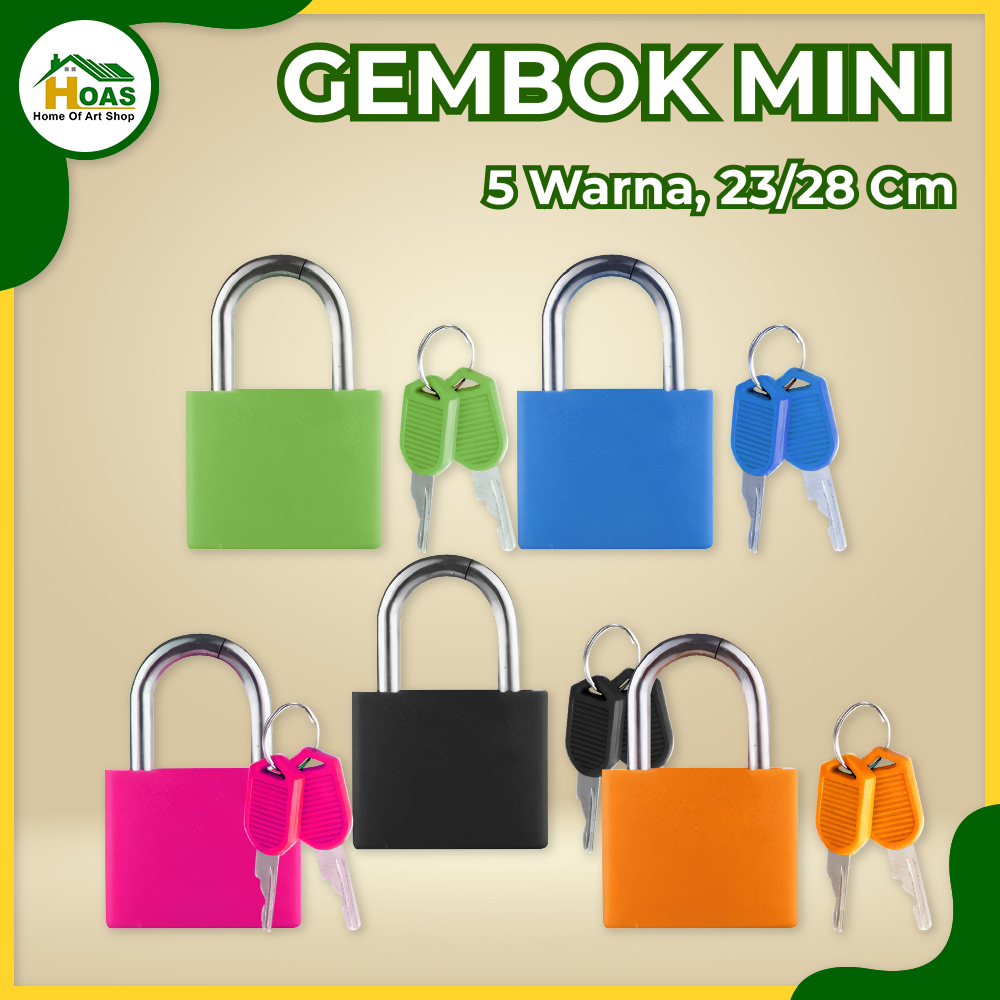 Hoas Official Shop Gembok Mini Warna Warni Gembok serbaguna Gembok koper