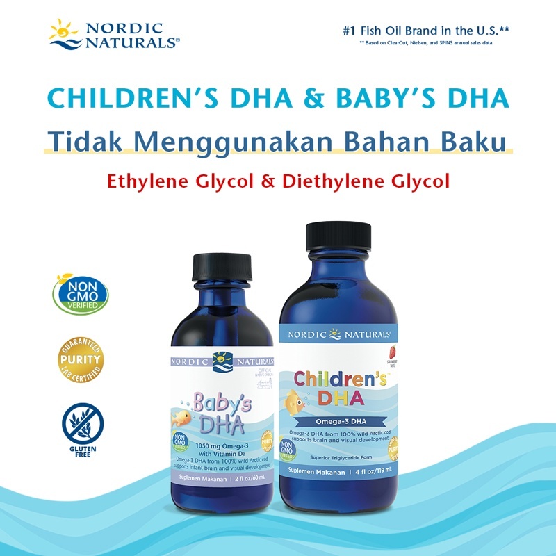 Nordic Natural's Baby DHA 60 ml / Nordic Natural's Children DHA (Strawberry) 119 ml (Vitamin Bayi & 