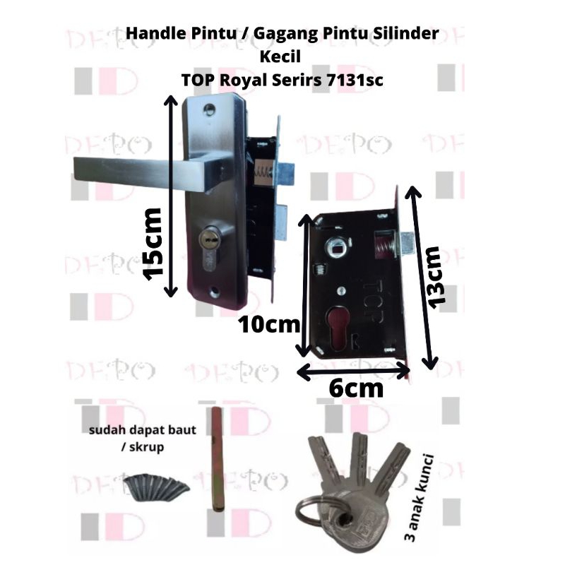 Handle Pintu Rumahan / Kunci Pintu Rumah Silinder Kecil