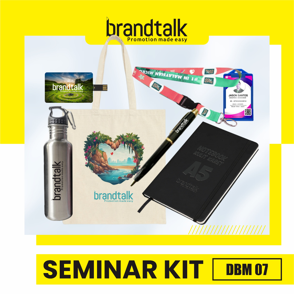 

Pulpen Besi Grafir, Notebook Kulit Karet A5, Totebag Canvas Custom, Paket Lanyard, Tumbler Stainless, Flashdisk 8 GB - Paket Seminar Kit Custom - DBM 7