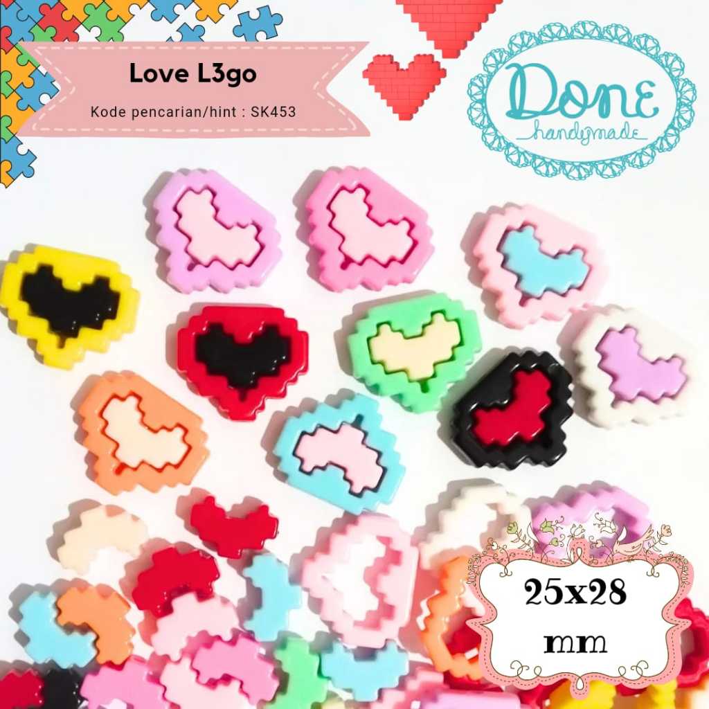Done handymade manik mote l3go manik mote love l3go beads manik l3go love hati sk453
