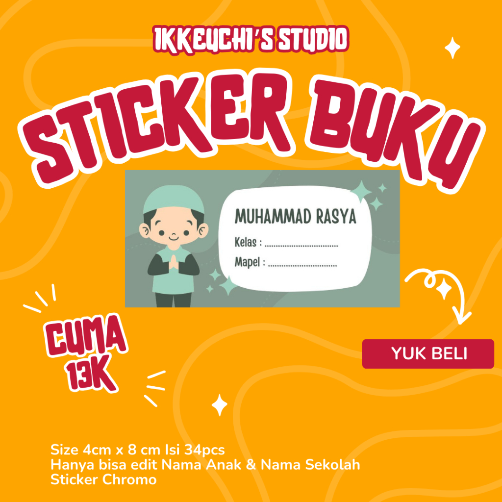 

Sticker Buku Muslimah / Stiker Label Nama Buku Tulis Pelajaran Anak Sekolah