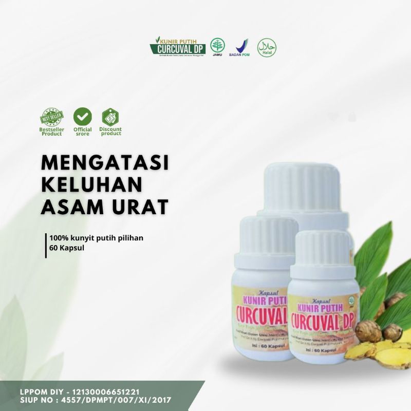 KUNYIT PUTIH CURCUVAL DP-SOLUSI ASAM URAT- OBAT ASAM URAT-HERBAL KUNYIT PUTIH-KUNIR PUTIH CURCUVAL D