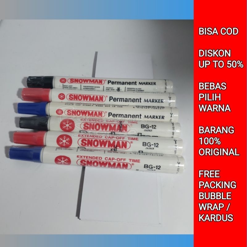 

Spidol Snowman White Board BG-12 BISA DIHAPUS / Spidol Snowman Marker G-12 PERMANENT Murah Original