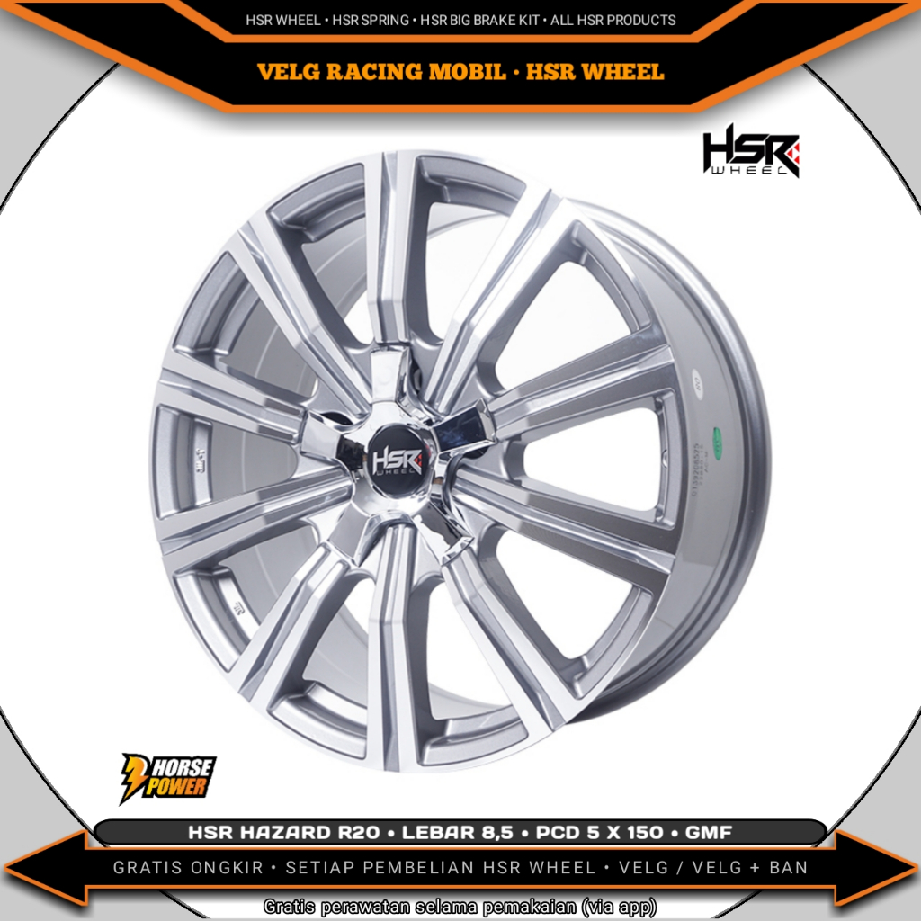 Velg R20 • Mobil 5 Baut Roda • Spesial Single Pcd 5 x 150 • Hsr Hazard