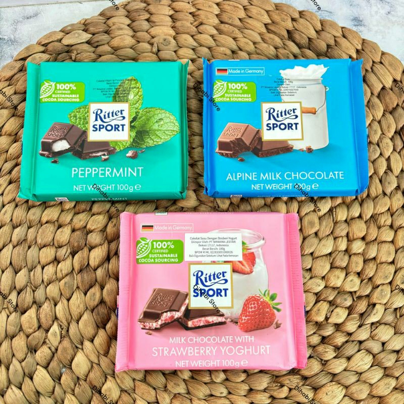 

RK60 Cokelat Sultan Ritter Sport Import German Peppermint,Alpine,Cornflakes,Almond,Hazelnuts,Cocoa