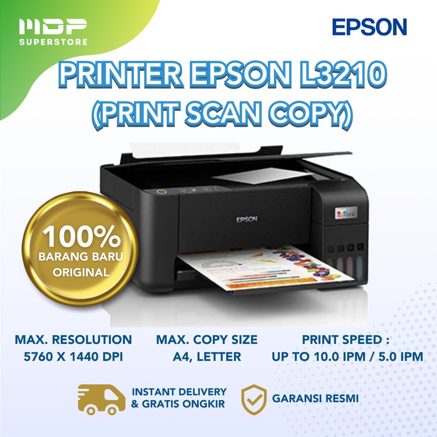 Printer EPSON L3210  All in One (Print Scan Copy) Pengganti L3110 L 3110 L360 - Tinta Original Epson