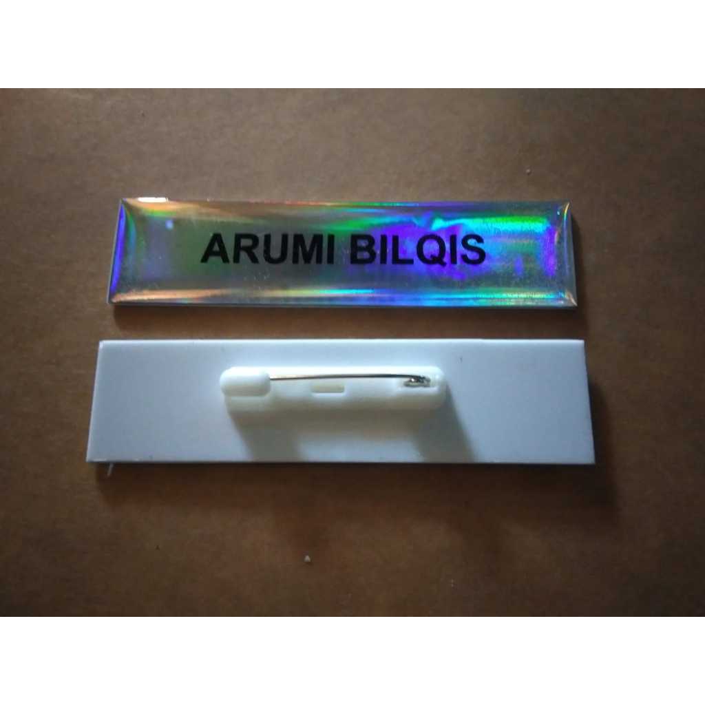 

Papan nama hologram penitik/nametag pelangi penitik/papan nama hologram/nama dada pelangi resin