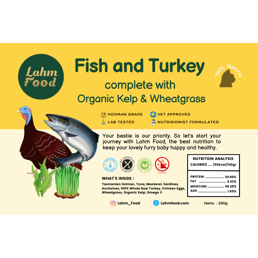 

Lahm Food - Fish and Turkey for Cat 250 gr