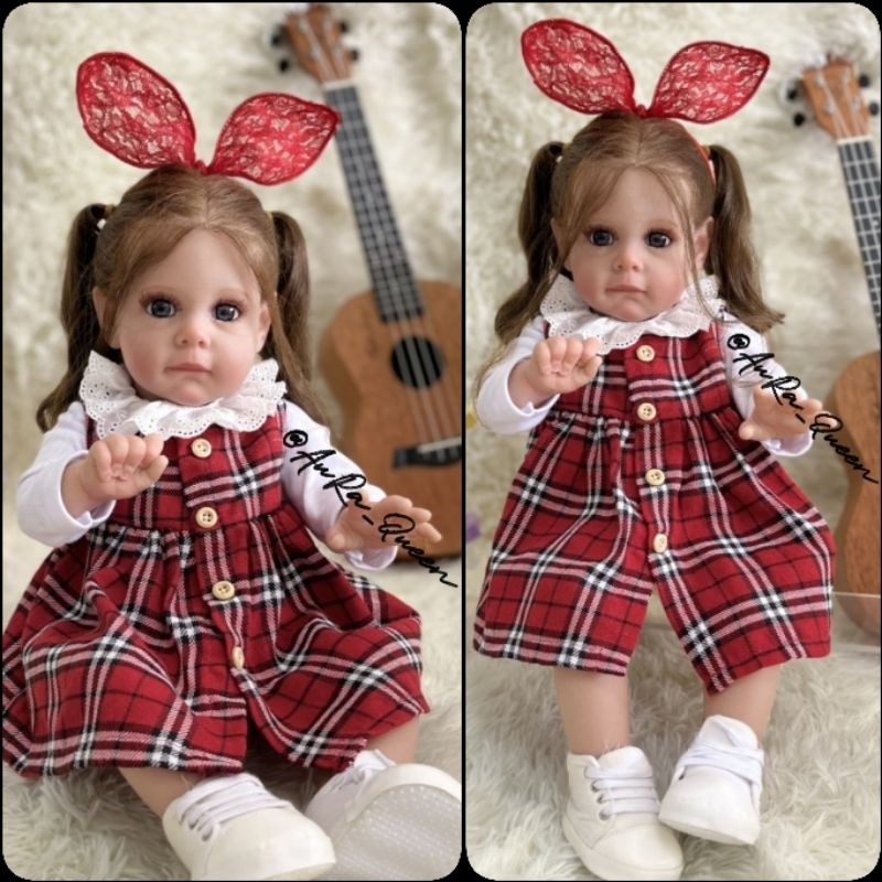 Boneka Reborn toddler doll 60cm reborn babies Maggi blond hair