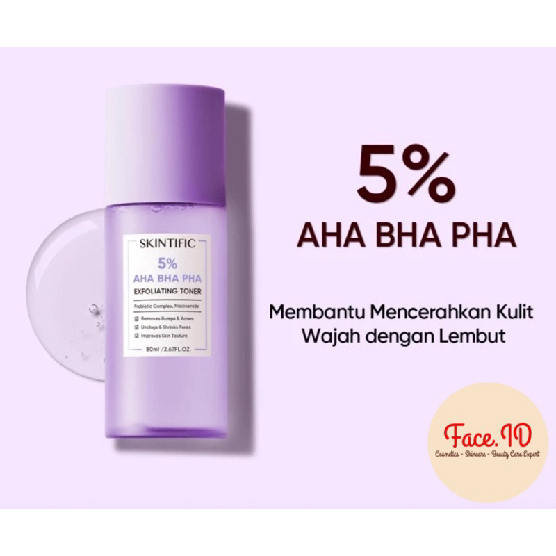 SKINTIFIC 5% AHA BHA PHA EXFO TONER 80ML