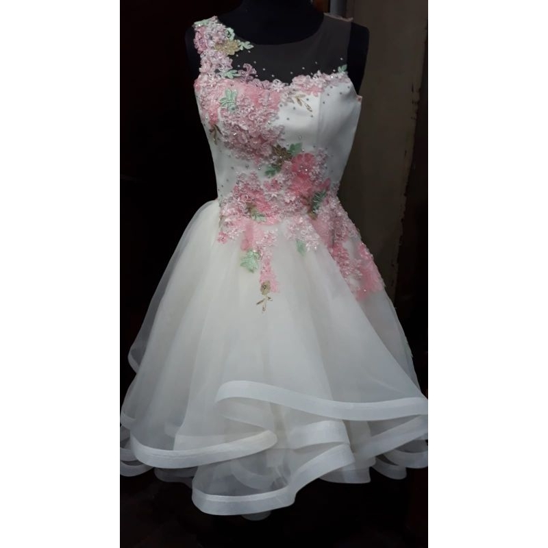 Gaun Dress Pesta Sweet 17 seventeen Putih Bunga Exclusive