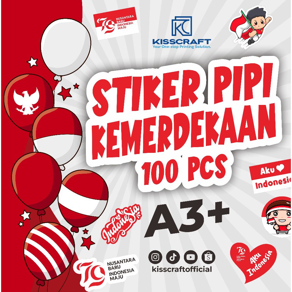 

Kisscraft - Stiker Pipi HUT Kemerdekaan RI - Stiker Chromo - Kiss Cut