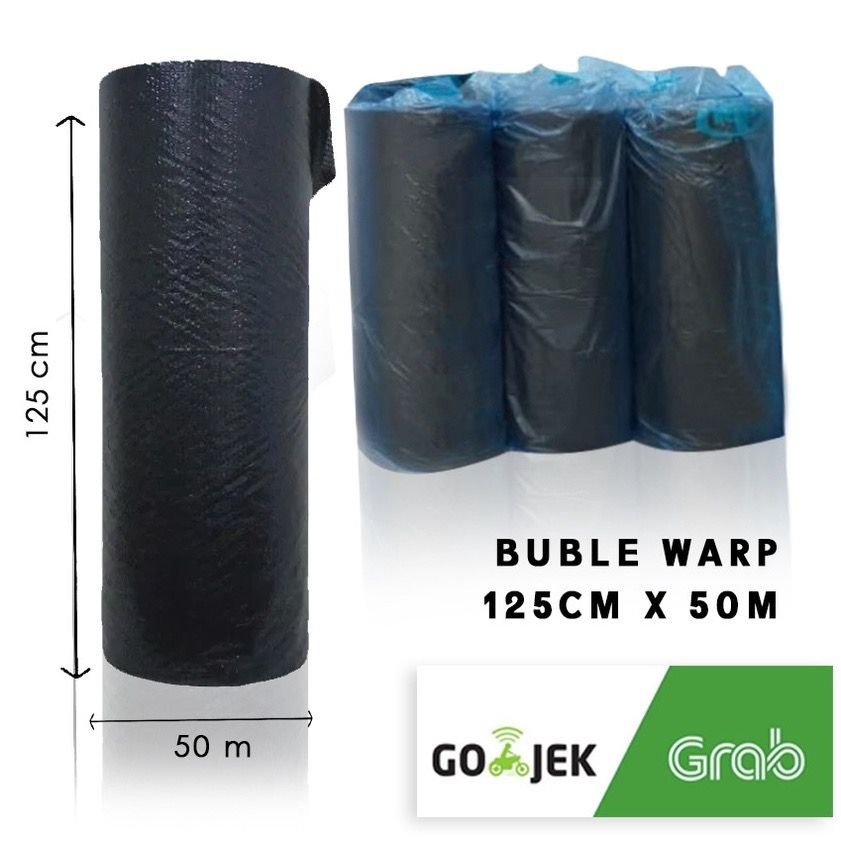 

Roll Bubble Wrap Besar Plastik 50m x 125 cm Packing Buble 2KG Bubel Gelembung Bukan GMP Hitam Putih 1.25m 50x125cm