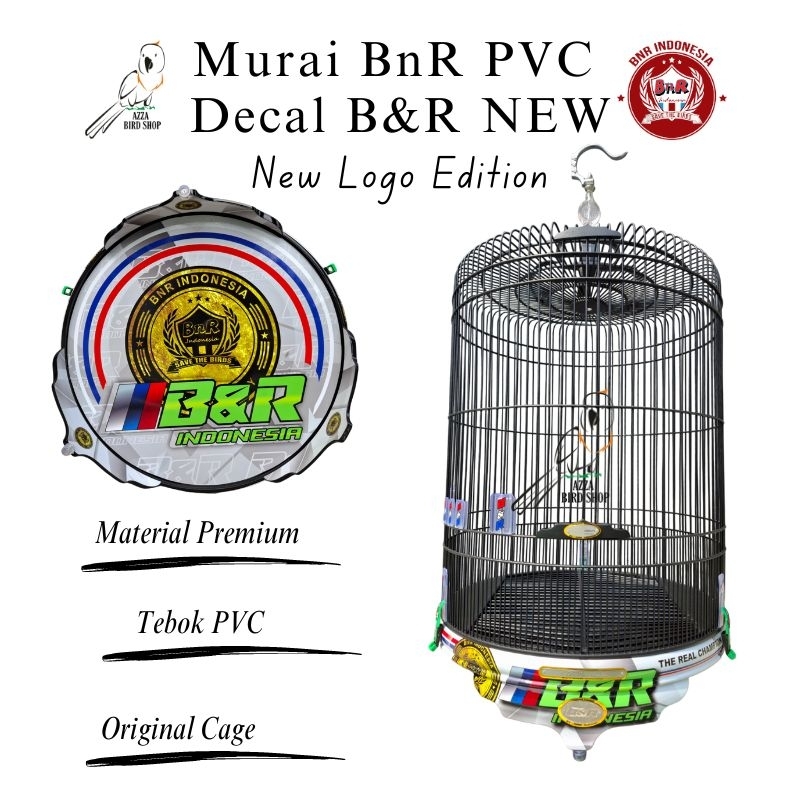 Sangkar Kandang Murai Batu BnR PVC Decal B&R Logo Baru
