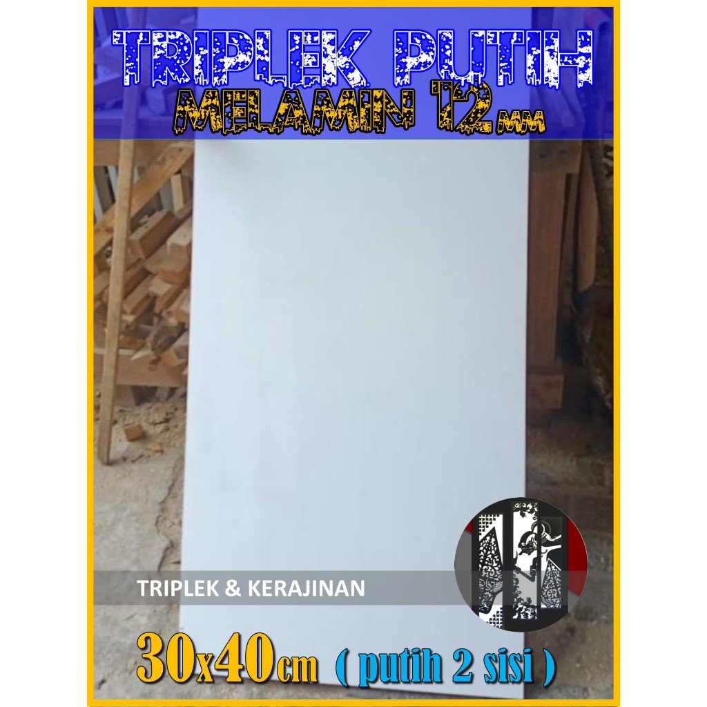 Triplek Melamin Putih 12mm 30x40 cm (2 Muka | Doff-Glossy) 12 mm 30 x 40 | 40x30 | 40 x 30 cm