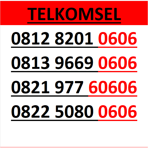nomor cantik simpati telkomsel seri 0606 murah lengkap w300