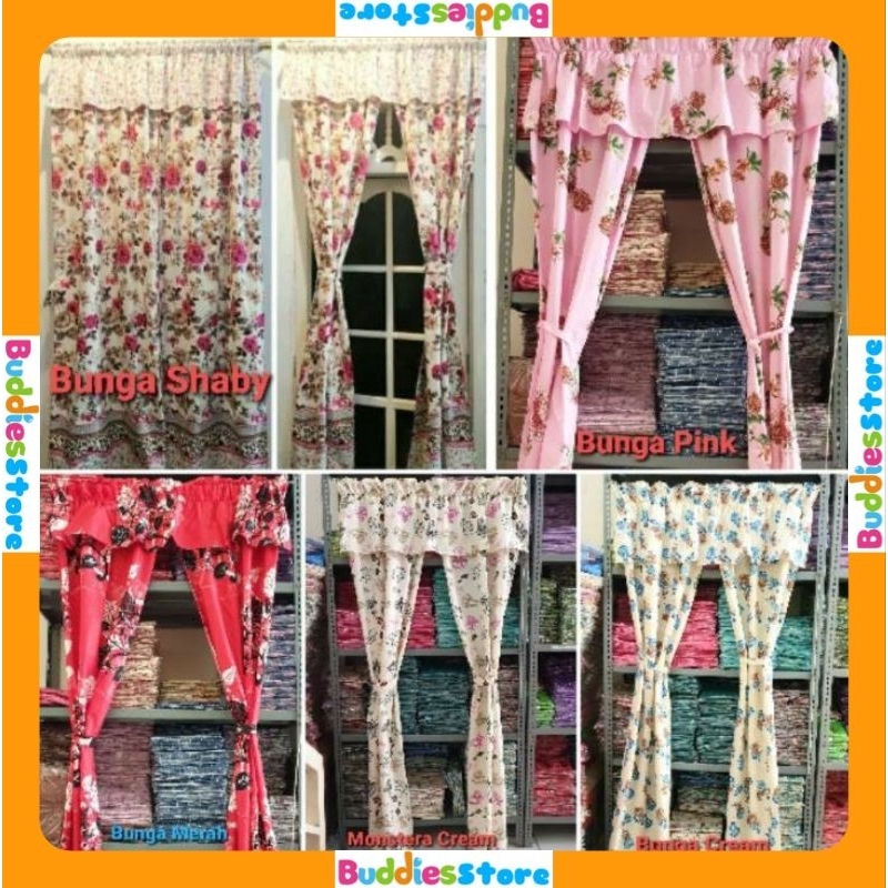 [COD] GORDEN SERUT MOTIF BUNGA SHABY HORDENG PINTU JENDELA