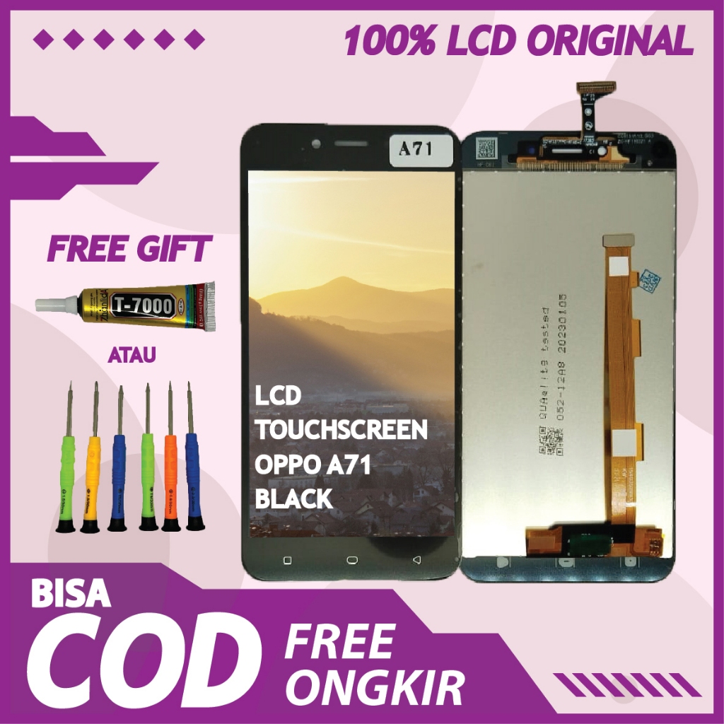 【ORIGINAL 100%】LCD TOUCHSCREEN OPPO A71 BLACK FULLSET TOUCHSCREEN / ORIGINAL100%