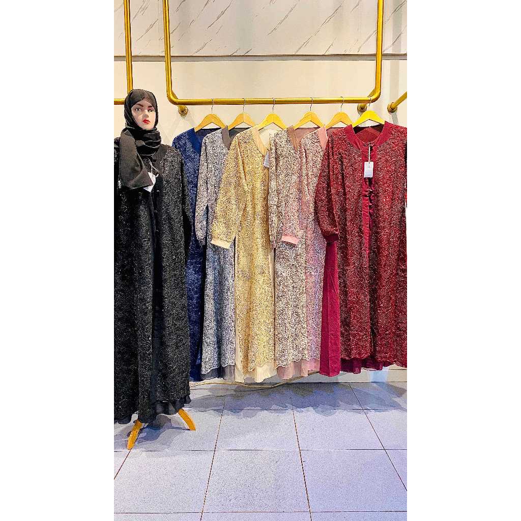 RAMADANIA ESWARI TILE 2.5 DRESS ONLY  - BAJU KONDANGAN WISUDA LAMARAN BRIDESMAID -DRESS BROKAT TILE 