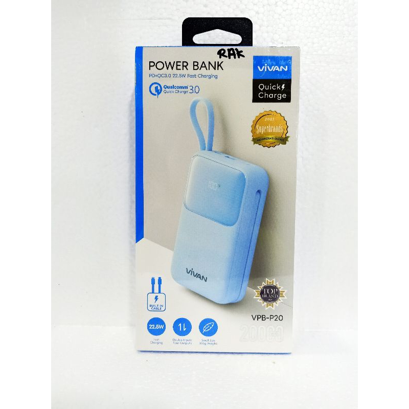 POWERBANK VIVAN VPB-P20 20000 MAH ORIGINAL
